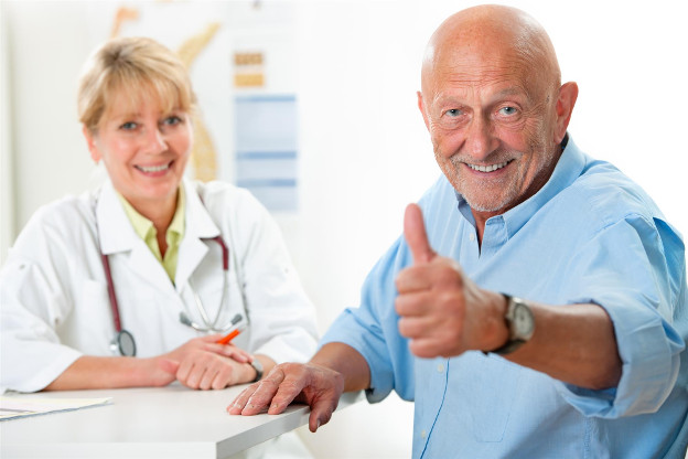 Happy patient in facility