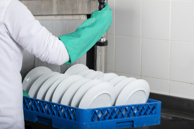 washing dishes in long term facility